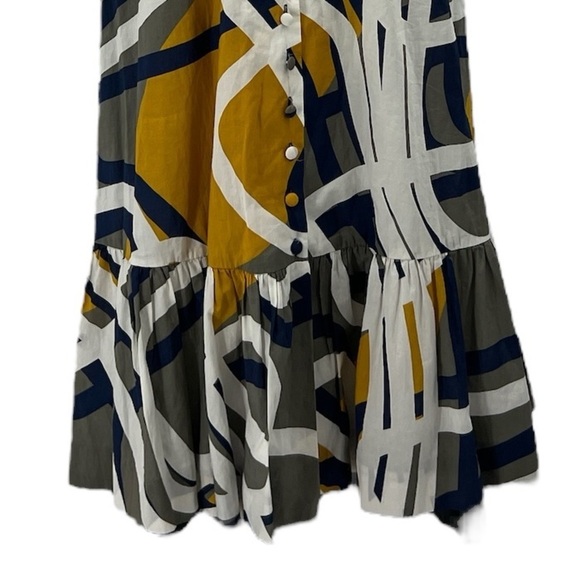 Anthropologie "Soft Geometry Halter Dress" by Maeve, Multicolor, Maxi SZ 8 - Picture 7 of 13